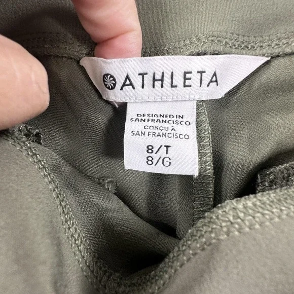 Athleta Pants Womens 8 Tall Olive Green Endless High Rise Straight Leg Stretch - Picture 5 of 12